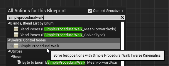 Add Simple Procedural Walk node