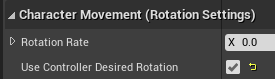 Character Movement Component settings