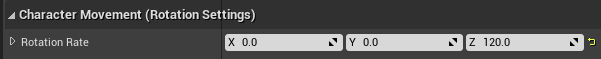 Character Movement Component settings